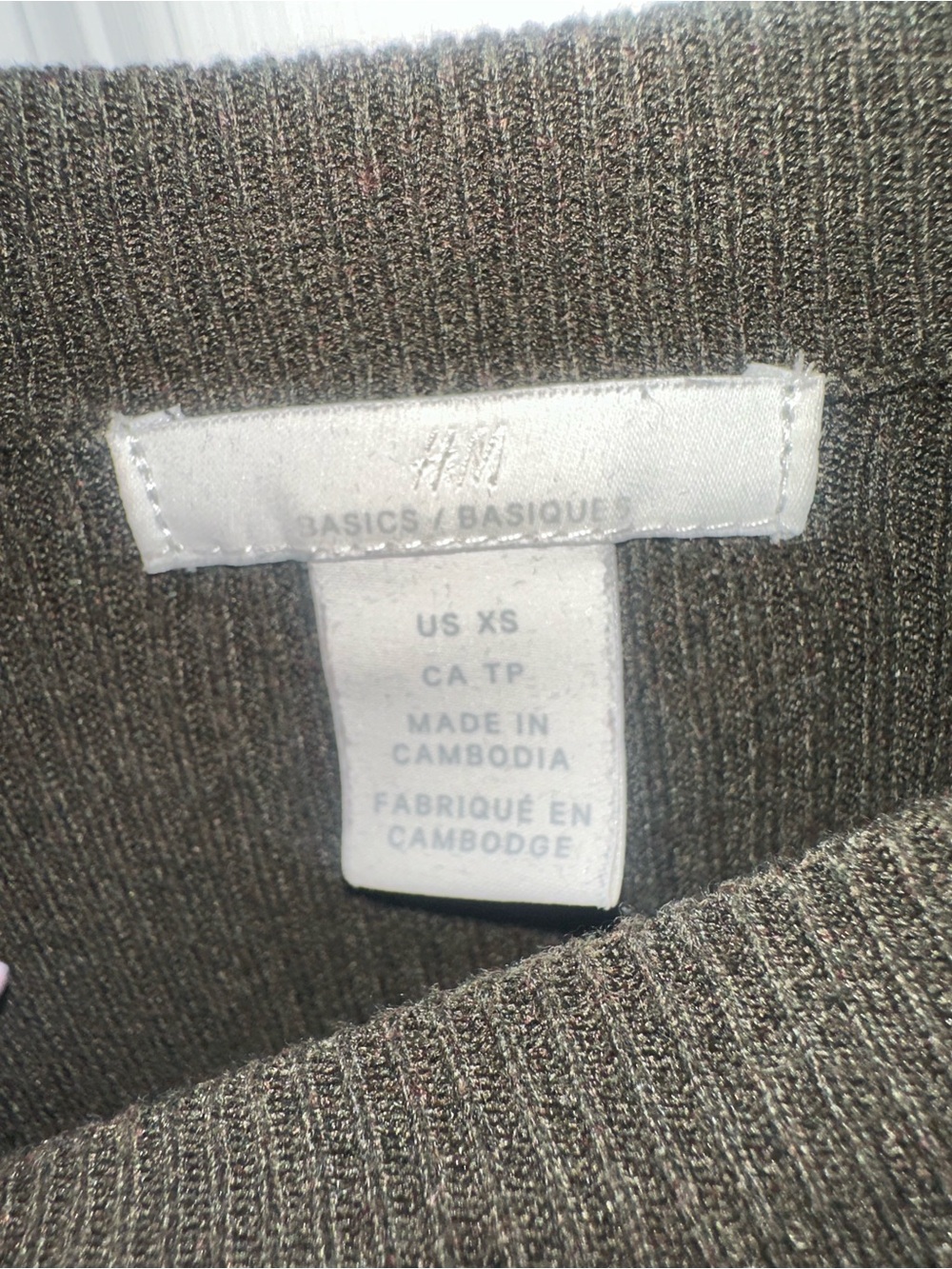 H&M Olive Green Ribbed Sweater with Gold Button Detail - Picture 2 of 2